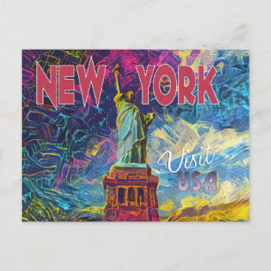 Postal Nueva York. Visite EE. UU.