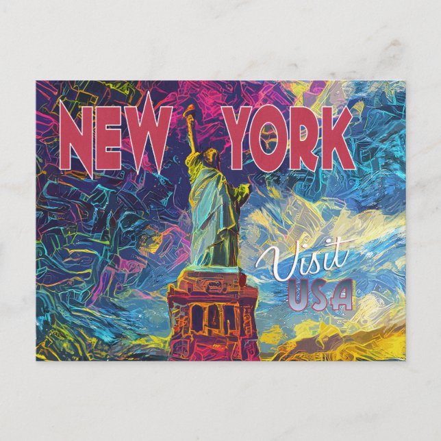 Postal Nueva York. Visite EE. UU.... (Anverso)