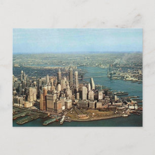 Postal Nueva York, Vista aérea, 1959 inspirada en la retr