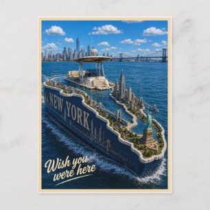 Postal Nueva York Wish You Were Here Serie del Estado