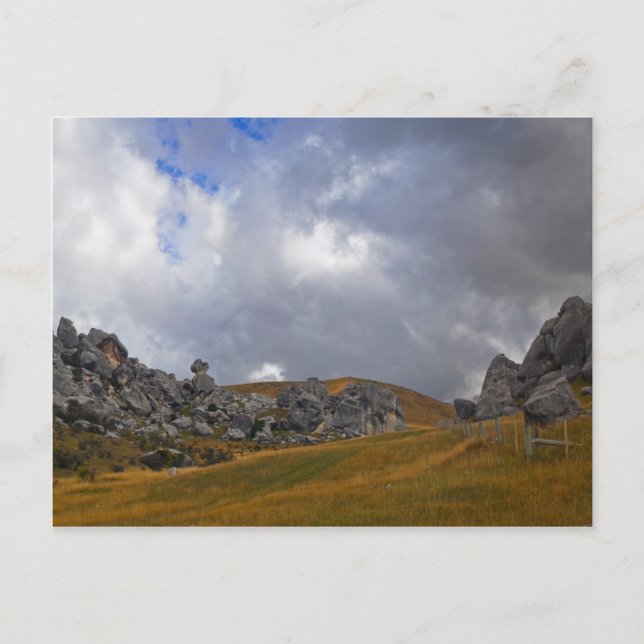 Postal Nueva Zelanda: Colina de Castillo (Anverso)