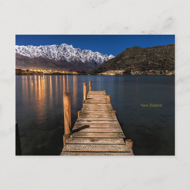 Postal Nueva Zelanda de noche (Anverso)