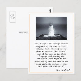 Postal Nueva Zelanda - Faro de Reinga del Cabo / árbol ma