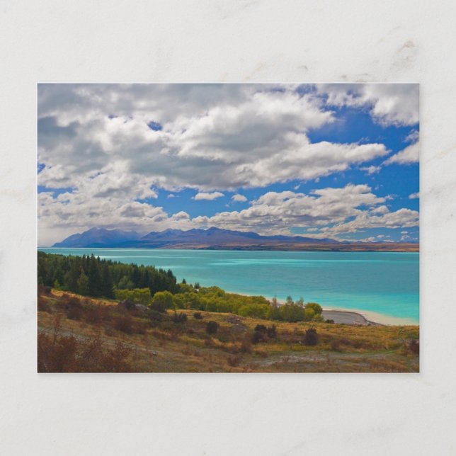 Postal Nueva Zelanda: Lago Pukaki (Anverso)