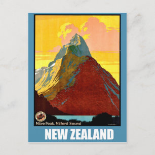 Postal Nueva Zelanda, Mitre Peak, montaña