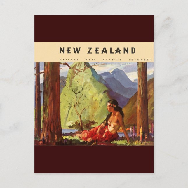 Postal Nueva Zelanda Vintage (Anverso)