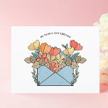 Postal Nuevas Flores De Direcciones Ilustradas<br><div class="desc">Informe a todos sobre su cambio o muévase sin esfuerzo con nuestra postal "Tenemos una nueva dirección". Esta encantadora postal cuenta con un ilustracion de un sobre adornado con flores vibrantes, que sirve como una deliciosa invitación para su reubicación. La parte frontal muestra el mensaje de manera prominente, mientras que...</div>