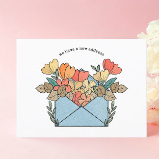 Postal Nuevas Flores De Direcciones Ilustradas