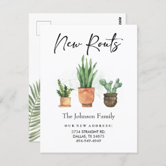 Postal Nuevas raíces nueva dirección nos hemos mudado de 