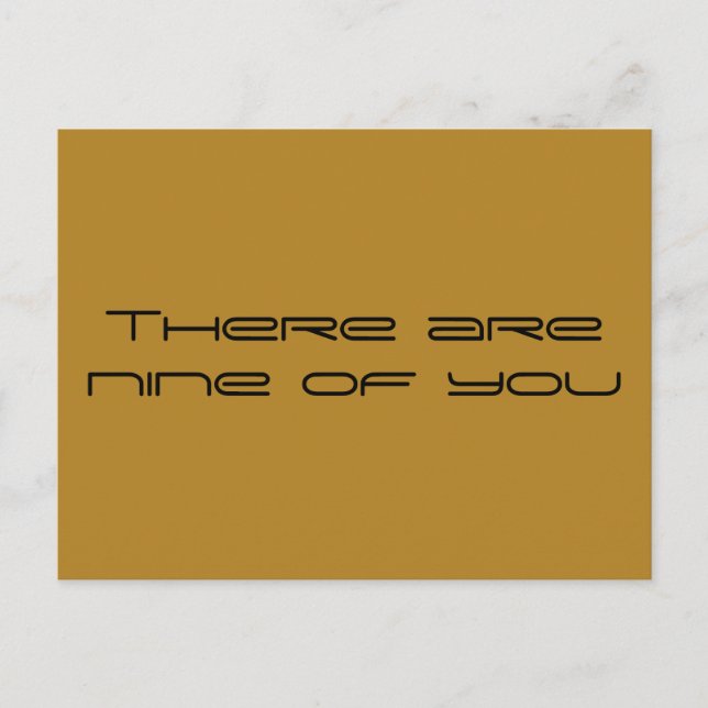 Postal nueve de ustedes, cita de Orphan Black (Anverso)