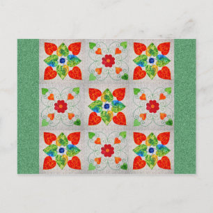Postal Nueve Parches Heart Quilt