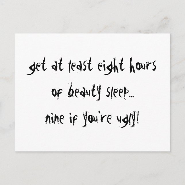 Postal Nueve si es feo (Anverso)