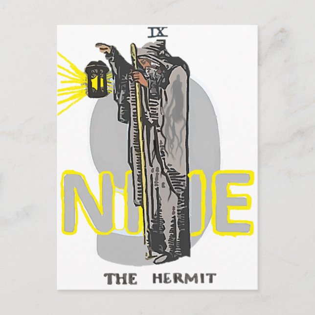 POSTAL NUEVE TAROT HERMIT (Anverso)