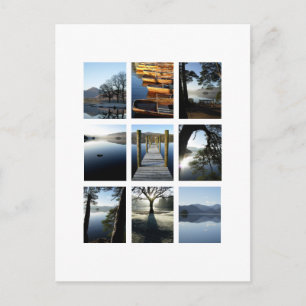 Postal Nueve vistas de Derwentwater - Distrito Lake, Rein