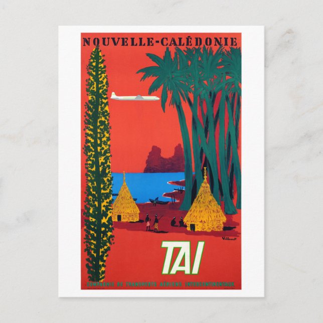 Postal Nuevo afiche de la época de Nueva Caledonia (Anverso)