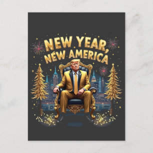 Postal Nuevo año América Orgullosa Maga Trump Inauguració