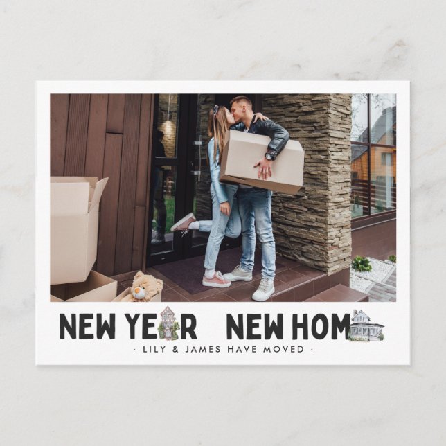 Postal Nuevo año nuevo | Cambio fotográfico de dirección (Anverso)