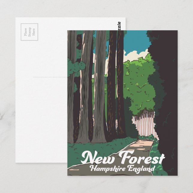 Postal Nuevo bosque Hampshire England (Anverso / Reverso)