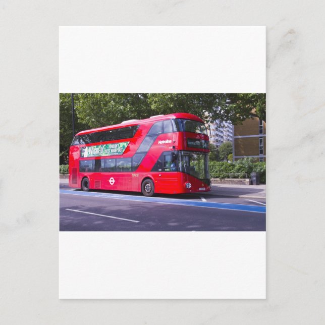 Postal Nuevo bus rojo de Londres (Anverso)