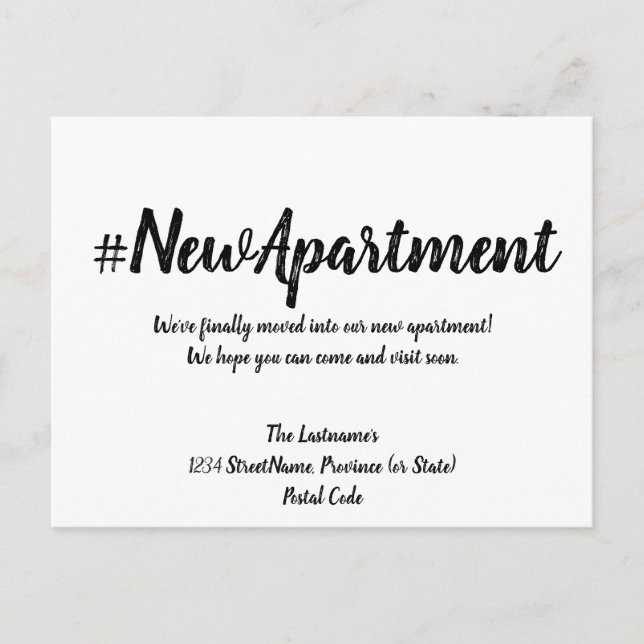 Postal Nuevo cambio de dirección de apartamento (Anverso)