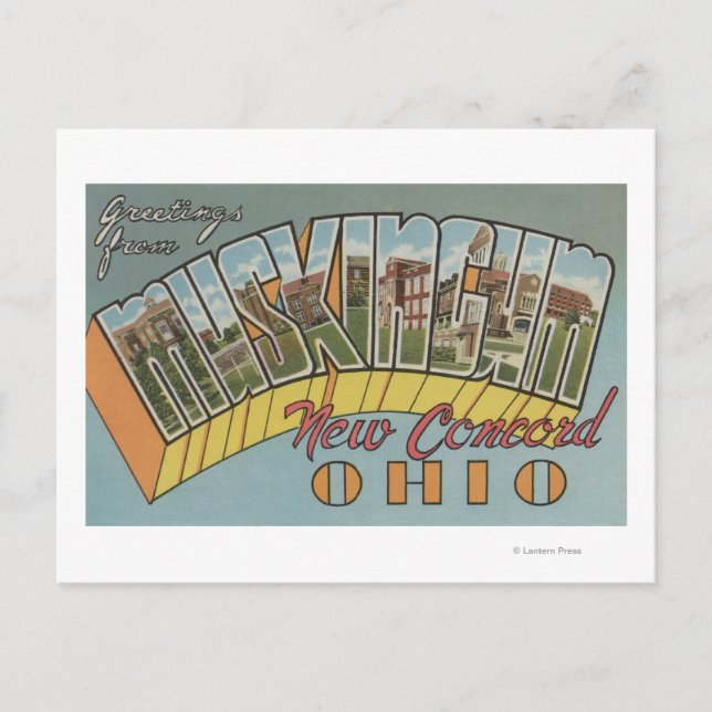 Postal Nuevo Concord, Ohio - Condado de Muskingum (Anverso)
