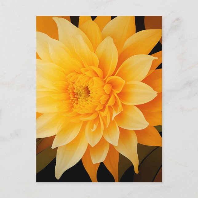 Postal Nuevo Dahlia amarillo de BOHO (Anverso)