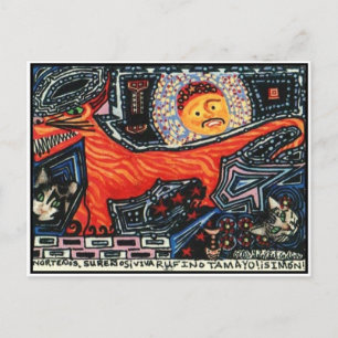 Postal Nuevo gatos de perro malvado del tigre de Tasmania