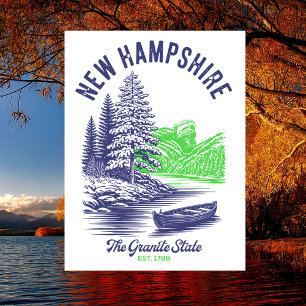 Postal Nuevo Hampshire El Estado de Granito Est. 1788 Ori
