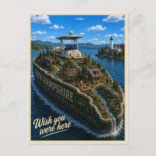 Postal Nuevo Hampshire Ojalá estuvieras aquí Serie de