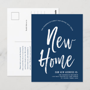 Postal Nuevo hogar   Azul marino mínimo   Nueva dirección