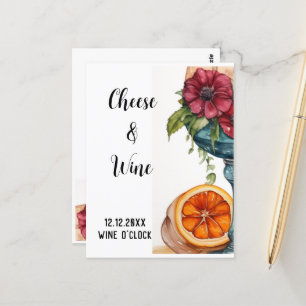 Postal Nuevo hogar de celebración de vino y queso