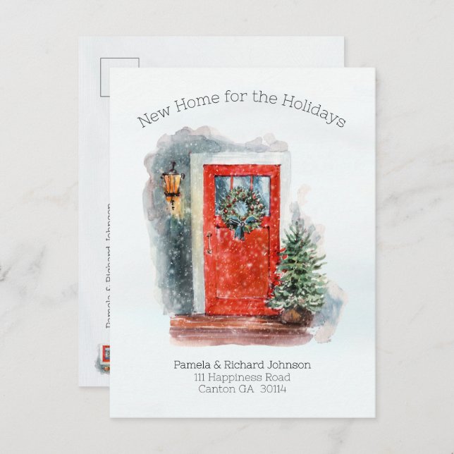 Postal Nuevo hogar para el cambio de dirección de días fe (Anverso / Reverso)