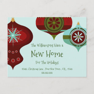 Postal Nuevo Hogar para las Fiestas Navidad Retro