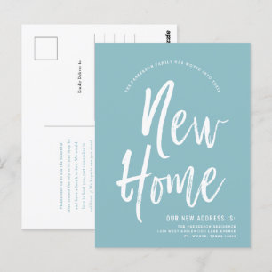 Postal Nuevo hogar   Robin Egg Blue mínimo   Nueva direcc