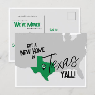 Postal Nuevo hogar verde en Texas se mudan