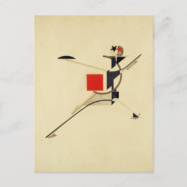 Postal Nuevo hombre de El Lissitzky Resumen (Anverso)