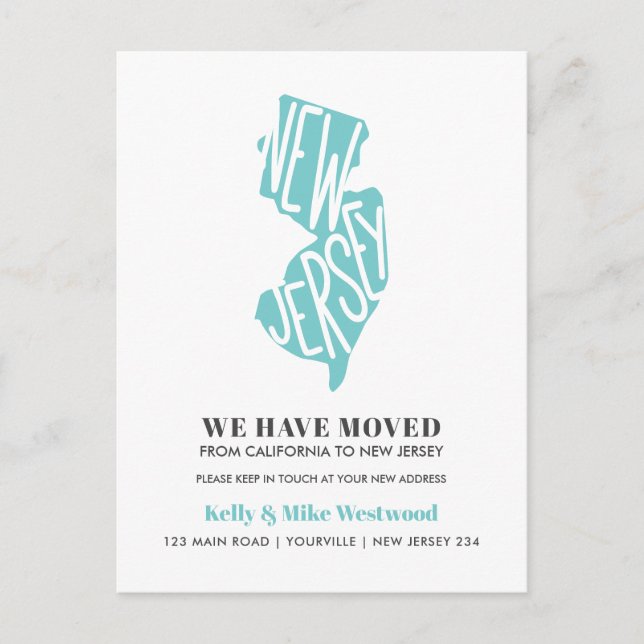 Postal NUEVO JERSEY Hemos movido nueva dirección Nueva ca (Anverso)