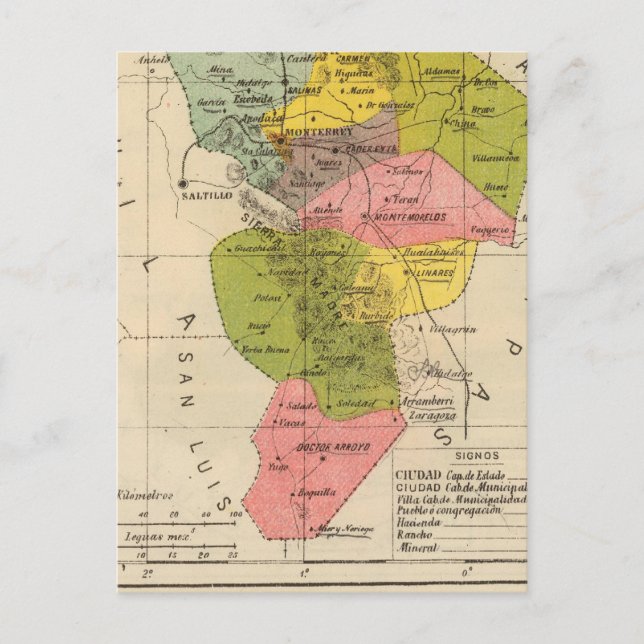 Postal Nuevo León, México (Anverso)