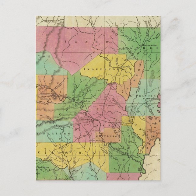 Postal Nuevo Mapa De Arkansas 2 (Anverso)