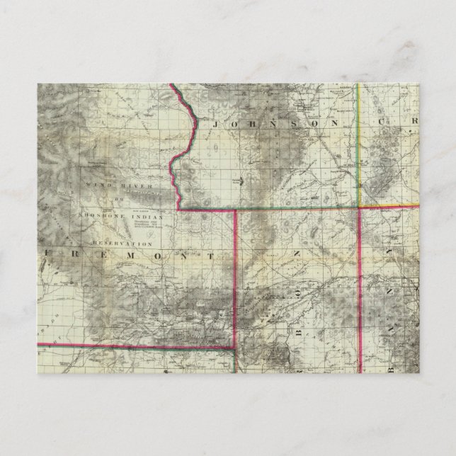 Postal Nuevo mapa de Holt, Wyoming (Anverso)