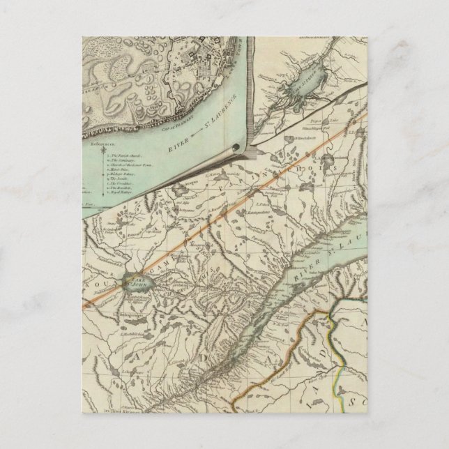 Postal Nuevo mapa de la provincia de Quebec (Anverso)