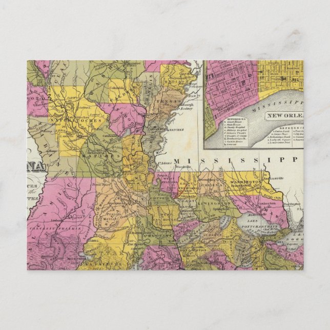 Postal Nuevo Mapa De Luisiana 3 (Anverso)