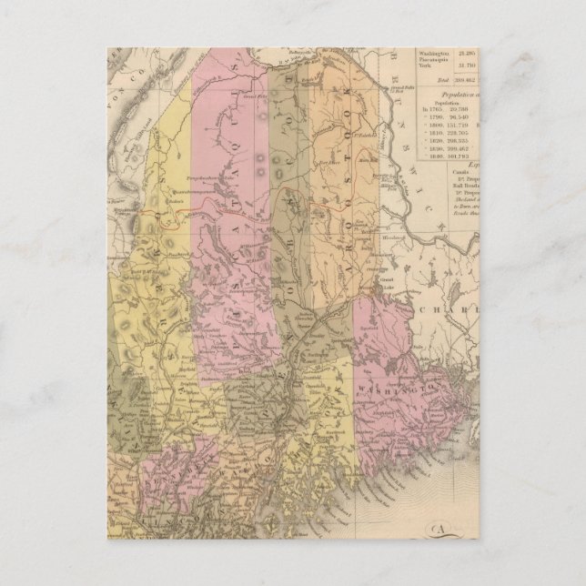 Postal Nuevo mapa de Maine (Anverso)