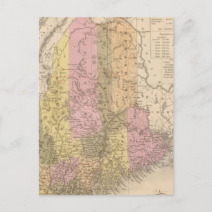 Postal Nuevo mapa de Maine