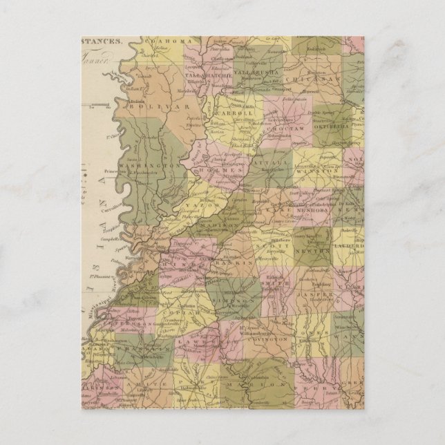 Postal Nuevo Mapa De Misisipi (Anverso)