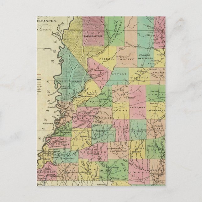 Postal Nuevo Mapa De Misisipi 2 (Anverso)