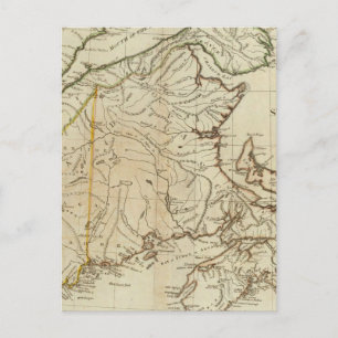 Postal Nuevo mapa de Nueva Escocia y la isla de Breton de