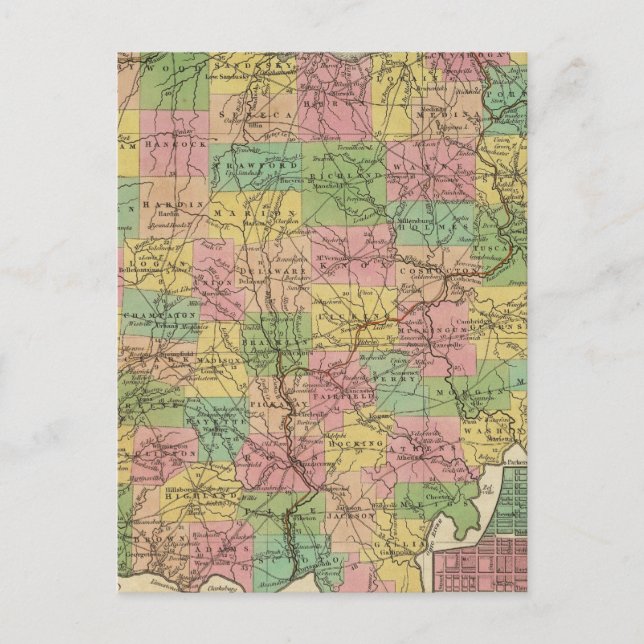 Postal Nuevo Mapa De Ohio 2 (Anverso)