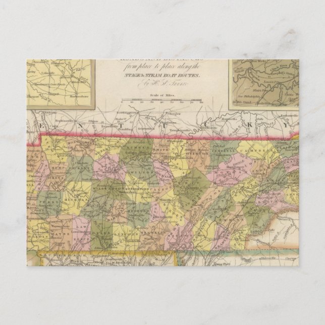 Postal Nuevo Mapa De Tennessee (Anverso)
