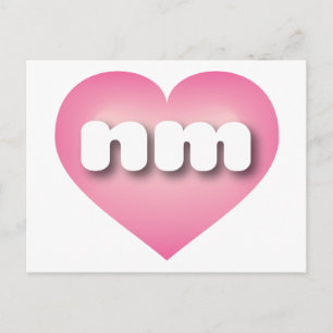 Postal Nuevo México corazón rosado desvanecido - Amo el n